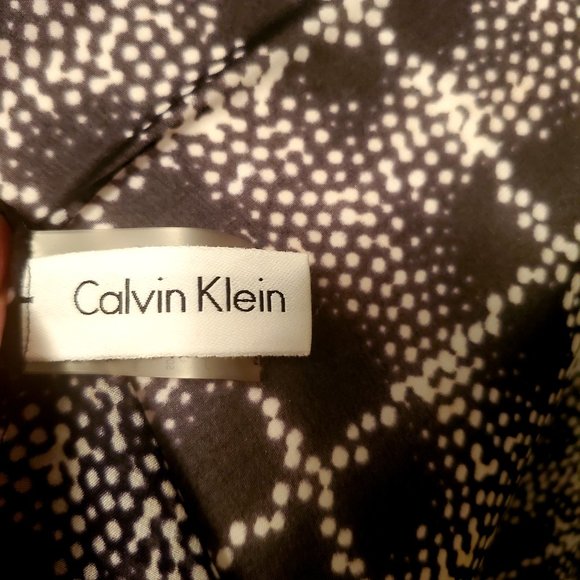 CALVIN KLEIN Black & White Plaid Wrap Scarf Cruise Travel Beach Flowy Soft Check - Picture 7 of 8